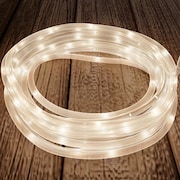 NATURE SPRING Outdoor Solar Powered Rope Light Cable String 100 LED with 8 Modes for Backyard (Warm White) 206994XAS